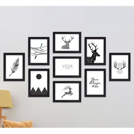 Lot de 9 Cadre Photo Mural 7\" sans poinçonnage combinaison créative cadre photo tenture murale decoration salon chambre (1/4)