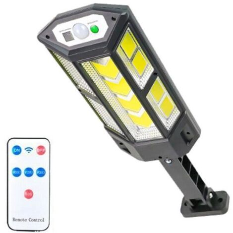 Lumiere Solaire Exterieur Lampadaire solaire 124 COB avec Détecteur de Movement 3 Modes IP65 étanche pour Jardin, Gara (1/4)
