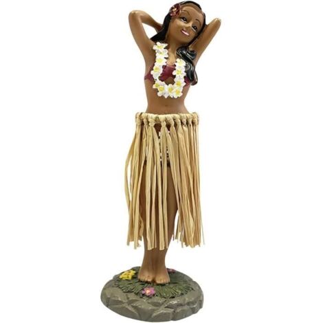 Poupée de Tableau de Bord hawaïen pour Tableau de Bord de Voiture, Fille hawaïenne posant des Figurines de Collection (1/4)