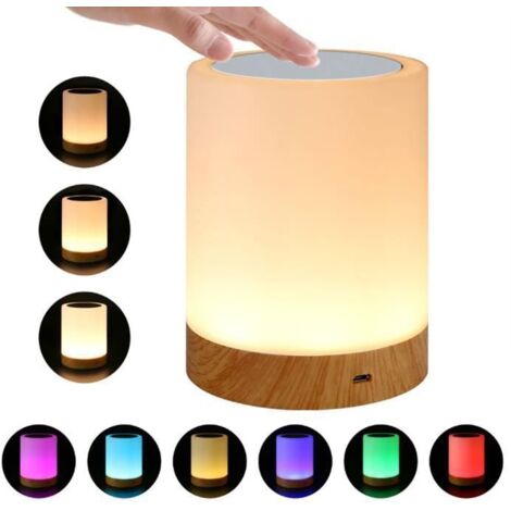 Lampe de chevet LED tactile dimmable - SURENHAP - Rithok - 3 niveaux de luminosité - couleurs réglables (1/4)