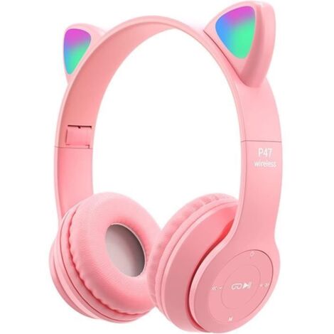 Écouteurs Bluetooth sans fil Casque audio enfant - Pliable Oreille de chat Écouteurs fpour PS4/Xbox One/Switch/PC/tablett (1/4)
