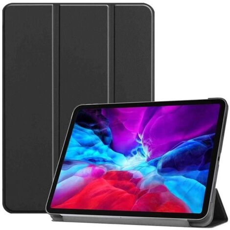 Coque iPad Pro 12.9 2020 - MARQUE - Ultra-Mince - Support Multi-Angle - Cuir PU - Noir (1/4)