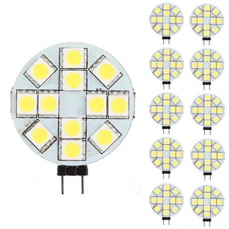 Ampoules LED G4 NEUFU - 10x - Blanc Pure 6000K - 12 LED - DC 12V (1/4)