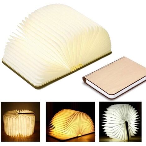 Lampe LED Origami Façon Livre-Rechargeable USB Port (1/4)