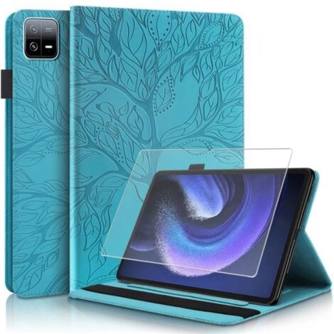 Verre trempé +Coque Pour Xiaomi Pad 6/ Pad 6 Pro 11.0\", Flip Housse Tablette Case Etui avec Fonction Support Cuir PU Leather (Bleu) (1/4)