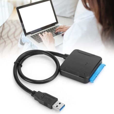 Adaptateur SATA vers USB 3.0 - DUOKON - Câble 2,5/3,5 pouces - Plug and Play - Compatible USB 2.0 - 5 Gbps (1/4)