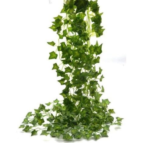 12 Pcs 2.4m Feuilles Lierre Artificielle Guirlande Vert Décoration (1/3)