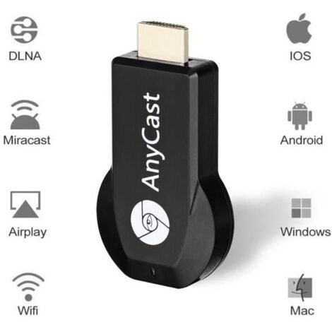 Clé HDMI TV AnyCast Plus 1080P 3D WiFi Mini récepteur sans fil avec récepteur d\'affichage pour IOS pour iPhone iPad