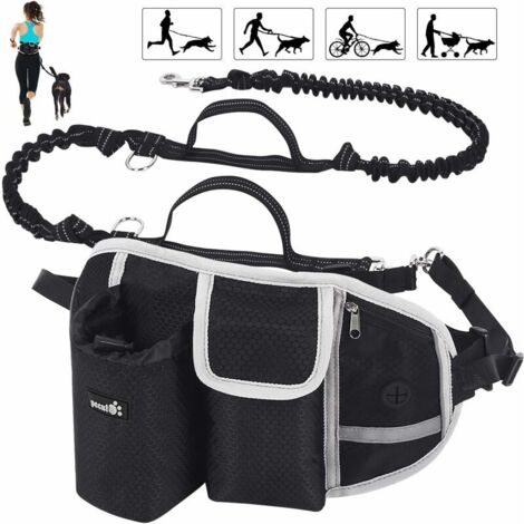 Laisse mains libres pour chien jusqu'à 110 kg – Absorption de chocs – Couture réfléchissante – Longueur 165 cm extensible 250 cm – Confort optimal pour jogging (1/5)