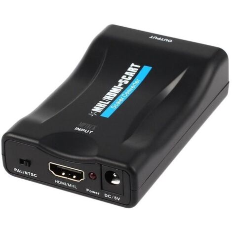 MPTECK @ Convertisseur HDMI vers péritel Adaptateur MHL HDMI vers SCART HD soutien NTSC PAL pour SKY HD Blu Ray APPLE TV DVD PS3 (1/4)