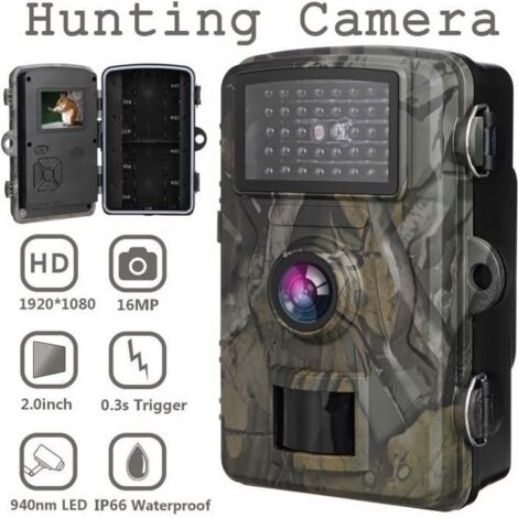 Chasse Caméra 1080P 16MP IP66 Vision Nocturne Chasse Trail Caméra Étanche Faune Photo Piège Caméra