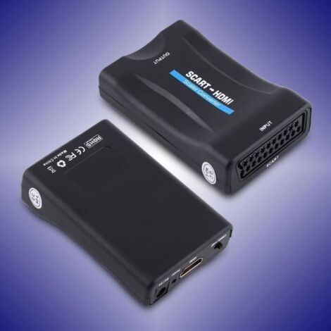 Convertisseur vidéo péritel vers HDMI Adaptateur péritel vers HDMI, Plug and Play ABS noir pour TV TUN30 (1/4)