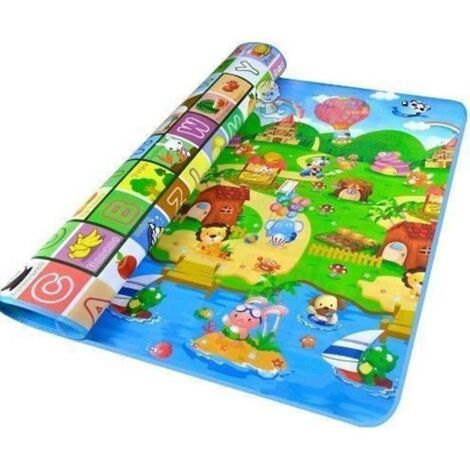 PFJ® Tapis de jeu pour bébé, 200180CM Tapis puzzle souple PR ramper tapis de sol étanche 0.5CM épaisseur (1/4)