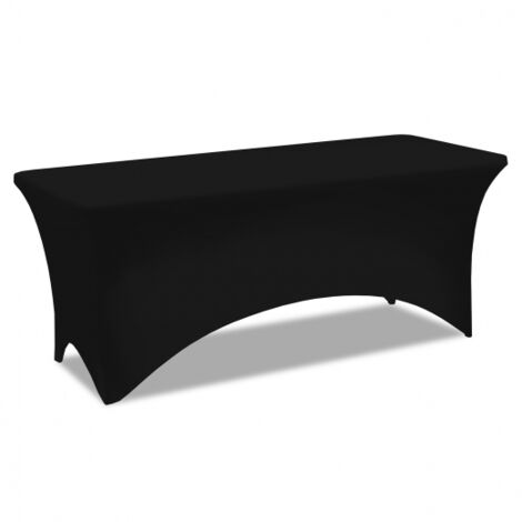 Idmarket – Housse noire extensible pour table pliante 180 cm – Tissu polyester élasthanne – Lavable en machine – Protection extérieure
