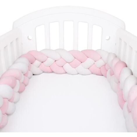 2m Tour de Lit Bébé Coussin Serpent Tressé Pare-chocs Velours Protection des bords Douce Pour les Nouveau-nés lit Sommeil-D