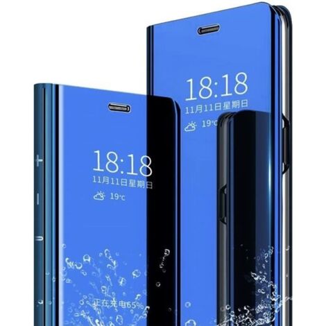 coque Huawei P30 Lite ,Cover + Verre trempé Flip Clear View Translucide Miroir Cover Standing 360°Housse étui antichoc Cover B (1/4)