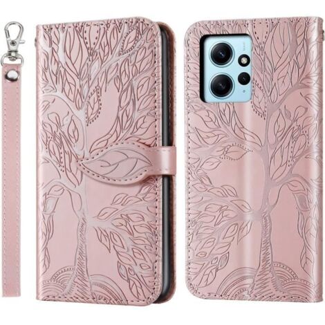 Coque pour Xiaomi Redmi Note 12 4G Or rose,Housse en Cuir Premium Flip Case Portefeuille Etui avec Stand Support et Carte Slot (1/4)