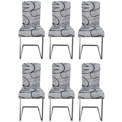Housse de Chaise Extensible 6 Pièces, Housse de Salle à Manger Amovible Lavable Housse de Chaise pour Salle à Manger Bouquet (1/4)