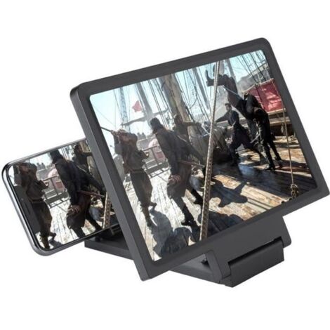 Loupe Agrandisseur d\'écran - HB010 - Amplificateur 3D - 7 pouces - Support pour smartphone - Noir (1/4)
