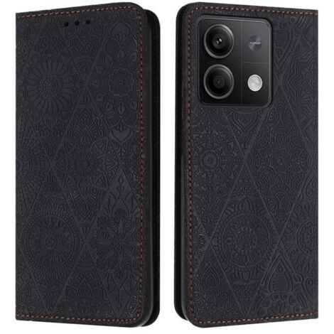 Étui Xiaomi Redmi Note 13 5G Housse Fermeture magnétique invisible PU Cuir Portefeuille Étui à rabat avec Support - Noir (1/4)