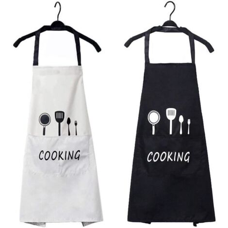 Lot de 2 Tablier De Cuisine Imperméable Avec Poche (1/4)
