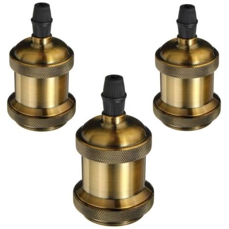 EXBON 3 Pack Edison Douille Vintage E27 Adaptateur De Lampe Rétro Vintage Lustre Sans Fil En Cuivre Céramique à L\'intérieur (1/4)