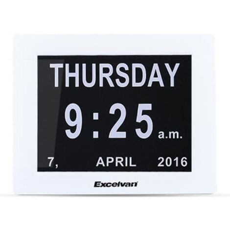 EXCELVAN 8 \" Horloge Calendrier Numérique avec Date Jour et Heure (1/4)