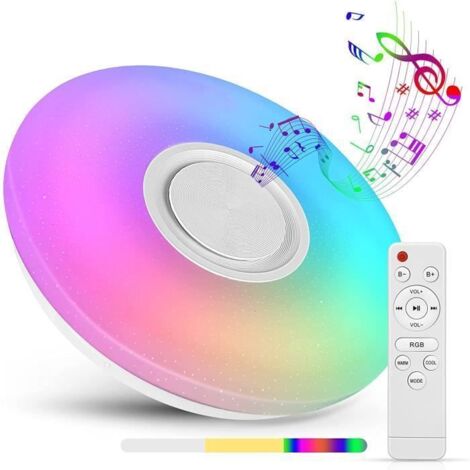 Plafonnier LED 36W RGB avec Haut-parleur Bluetooth, avec Télécommande et Contrôle APP,3000-6500K pour Chambre Enfants,Salon (1/4)