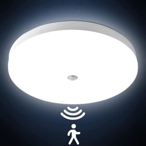Plafonnier LED avec detecteur de mouvement 12W Plafond LED Rond Ultra-mince Lampe Imperméable IP54 Luminaire -Ø22cm 230V (1/4)