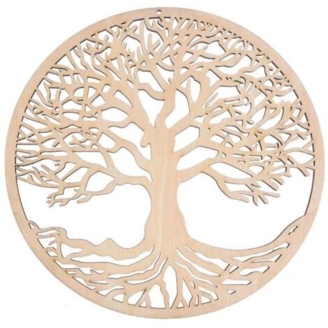 Décoration Murale - Arbre De Vie - Bois Massif - 30 cm - Contemporain - Asymétrique (1/4)