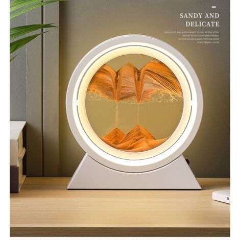 Sablier 3D Objet Decoratif en verre avec cadre rond en mouvement- Décoration d’intérieur cadeau de Noël et d\'anniversaire (1/5)