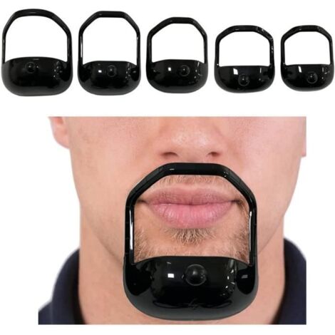 Gabarits de rasage,Lot de 5 gabarits de rasage pour homme,kit cadeau de toilettage pour toute barbe, utilisation avec une tondeuse (1/4)