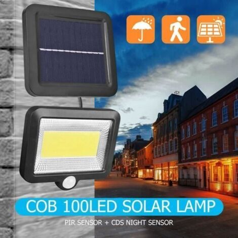 Lampe Solaire Extérieure 100COB avec Détecteur de Mouvement, Etanche IP65 (1/4)