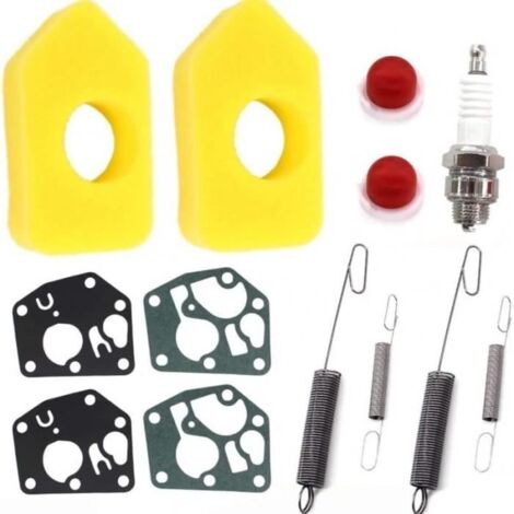 2 Set Filtre à air avec Membrane de carburateur Ressortsd pour Briggs Stratton Quattro 450 500 550 Series 698369 Classic Sprint
