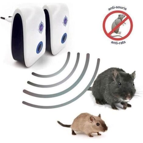 SA07486-Lot de 2 Répulsifs Ultrason Souris Rat I Anti Rongeur I Appareil Ultrasons pour se débarrasser des Souris I Anti Souris I (1/4)