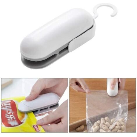 Mini Scelleur - ZGEER - 2 en 1 Thermoscelleuse et Coupeuse - Blanc - Plastique (1/4)