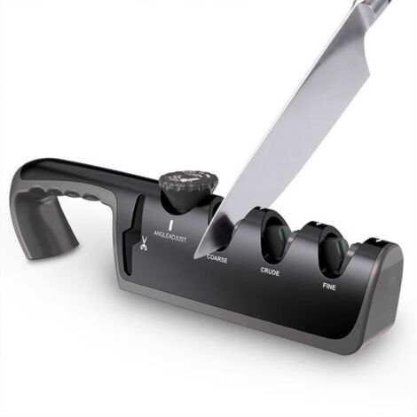 Aiguiseur de couteaux, outil d\'affûtage de lame 4 en 1 professionnel de cuisine, aiguisé en acier tungstène / diamant / céramique (1/4)
