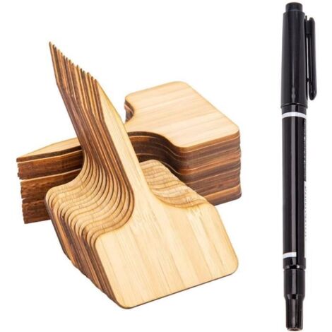 Étiquettes de plantes - Bambou - 30 Pcs - Écologique - Durable - Marron (1/4)