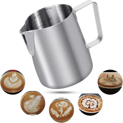 350ml Pot à Lait 304 Acier Inoxydable Pichet à Lait Gravure Gradué à L\'intérieur pour Faire Mousse Le Lait,Des Capuccinos,des A18 (1/4)