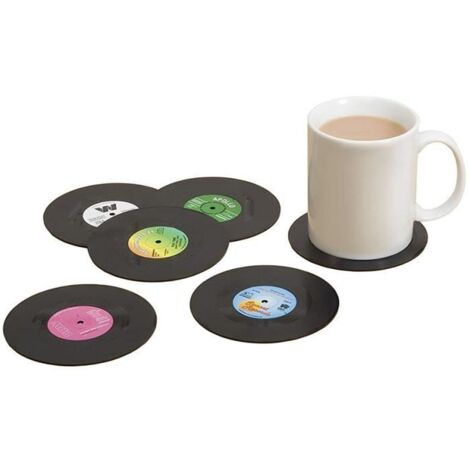Dessous de Verre Rond Vintage CD vinyle Porte-gobelet Cadeau Pour Fans Musique (1/4)