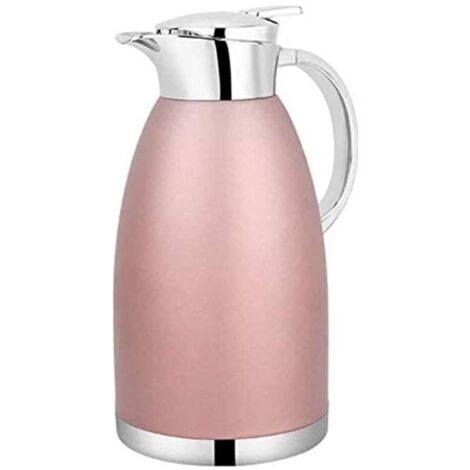 1.8L thermos à café, 304 Acier Inoxydable Double-Wall Vacuum Isolé Café Pot Thermos,Chaud et froid à double usage (Rose) (1/4)