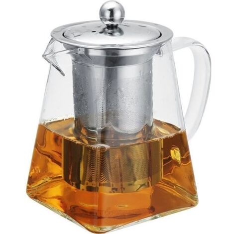 TEMPSA Théière en verre avec filtre double couches résistante à haute chaleur 750ml (1/4)