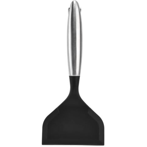 Cuque pelle à bouche large en silicone Spatules à large bouche avec poignée en acier inoxydable pelle frite à crêpes (1/4)