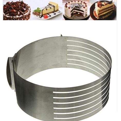 Moule Cercle Gâteau Extensible Inox Cadre patisserie coupe trancher mousse (1/4)