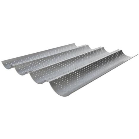 Moule pour 4 baguettes - Anti-adhésif - Plaque à pain perforée