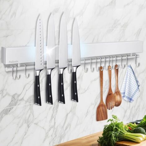 Barre Magnétique Pour Couteaux 50 cm Porte Couteaux Aimanté Porte-Couteau MagnéTique en Acier Inoxydable Support Aimanté Universel (1/4)