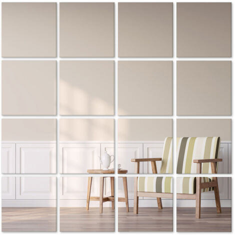 Heilmetz – Carreaux de miroir auto-adhésifs 15x15cm – Pack de 16 pièces – Verre sans plomb – Installation facile sur surfaces lisses