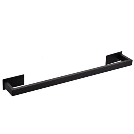 Porte-serviette auto-adhésif en acier inoxydable noir 40cm – Installation facile sans perçage – Pour surfaces lisses – Support polyvalent – Ideko