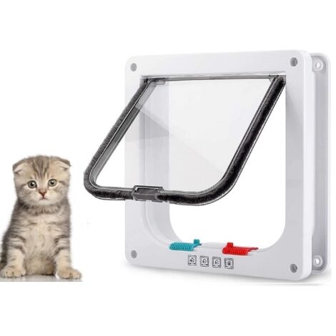 Chatières et portes manuelles Chatière intelligente chat porte 20 x 19 cm Blanc