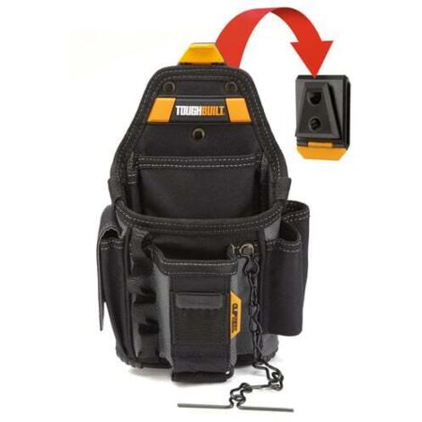 Petit sac à outils d'électricien – Construction robuste 6 plis – 13 poches pour rangement – Pochette testeur de câble et ordinateur portable – Toughbuilt - TB-CT-34